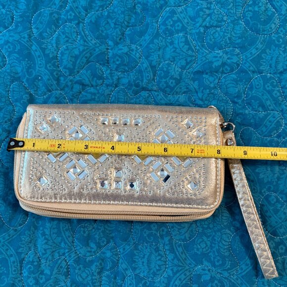 Silver Rhinestone Design Accordion Wallet - Picture 2 of 7